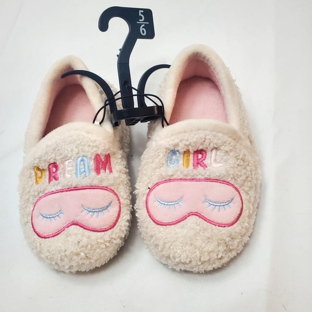 Wonder Nation ● Girls Slippers Shoe ● Size 5/6 "Dream Girl" ● Pink & White ● NEW